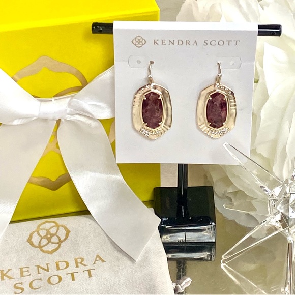 KENDRA SCOTT Anna 14K Yellow Gold Plated & Jade Drop Earrings - Picture 10 of 15